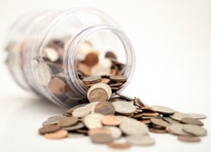 money saving in a jar