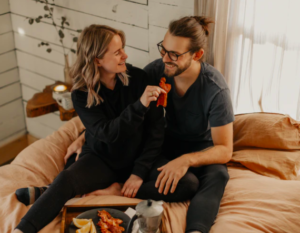 Valentines DIY, couple in a home enjoying time together in Calgary